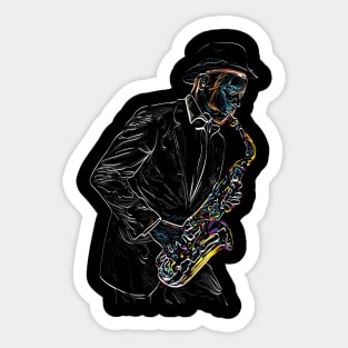 Sax Player Sticker